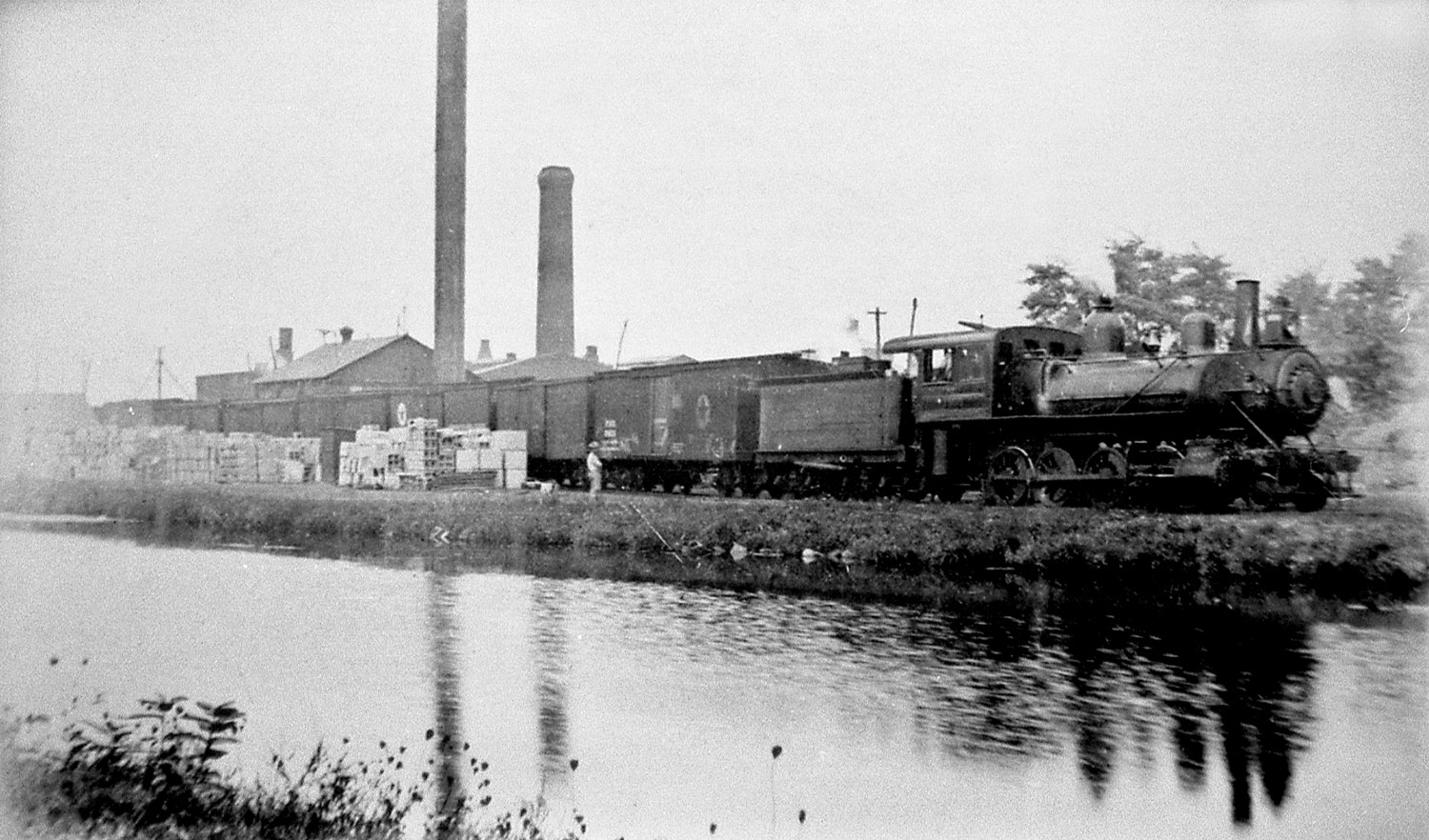 PennRR & Atlantic Terrcotta Factory along D&R Canal in Rocky Hill; c1900