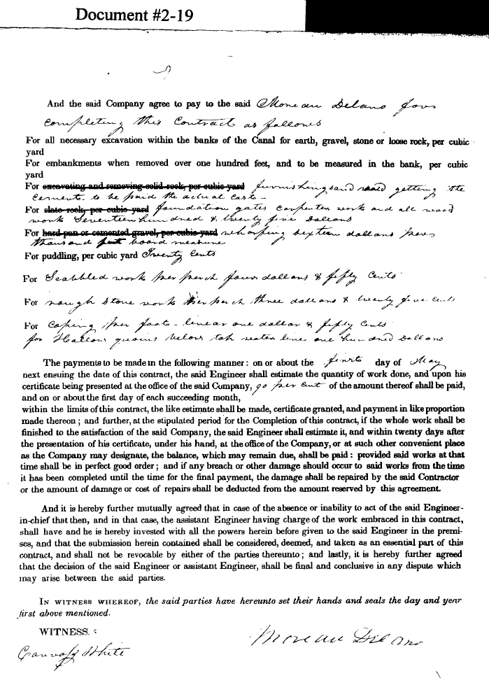 Articles of Agreement, Lambertville Lock Doc #2-19; p3 Articles of Agreement, Lambertville Lock Doc #2-19; p3