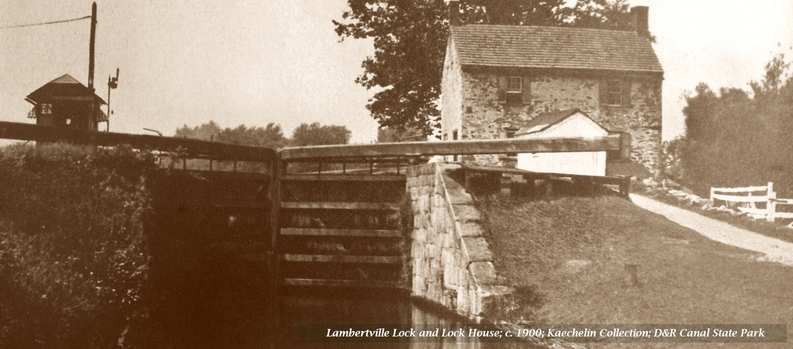Lambertville Lock & Lock House, c 1900, KaechelinColl_DRCanalSP Lambertville Lock & Lock House, c 1900, KaechelinColl_DRCanalSP